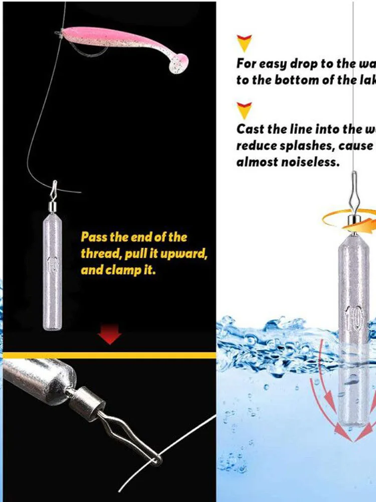 10 pièces plombs de pêche 3.5g 5g 7g 10g 14g 20g plombs de poids de tir de chute accessoires de matériel de pêche