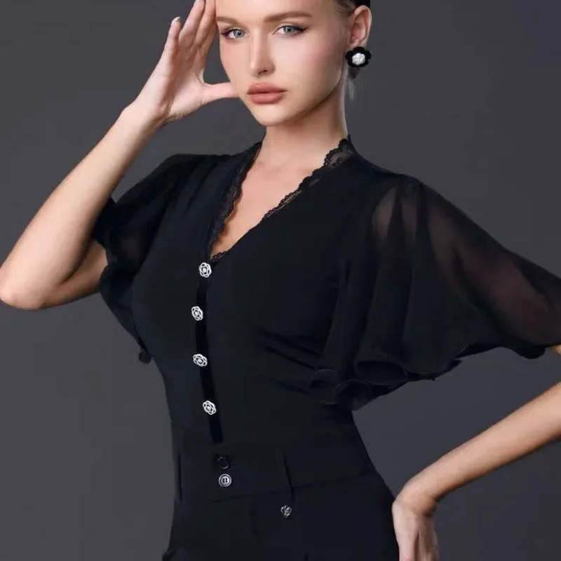 Customized Modern Dance Tops Adult Practice Clothes Women's Clothing Ballroom Dance Competition