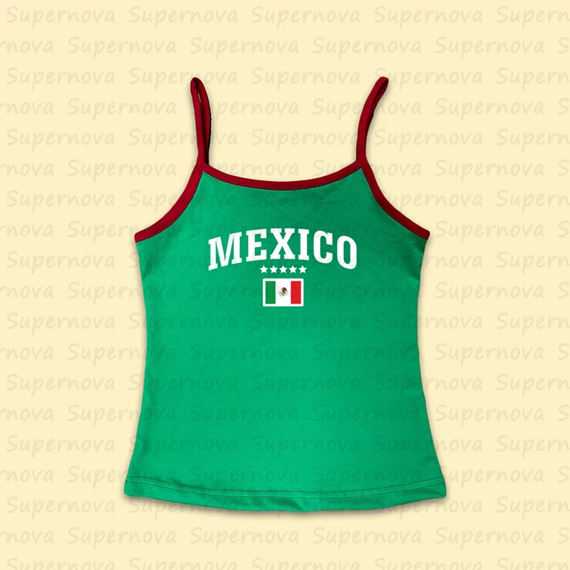 Y2k camisetas sin mangas de verano y camisetas crop tops Harajuku moda mujeres tops 2023 ropa gótica mujeres estética mexicana