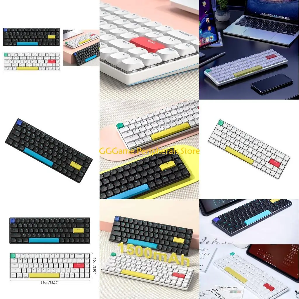 U55B Comfortable Wireless Mechanical Keyboards Customizable Lighting Effects PC Gamings Keyboards PBTKeycap Keyboards