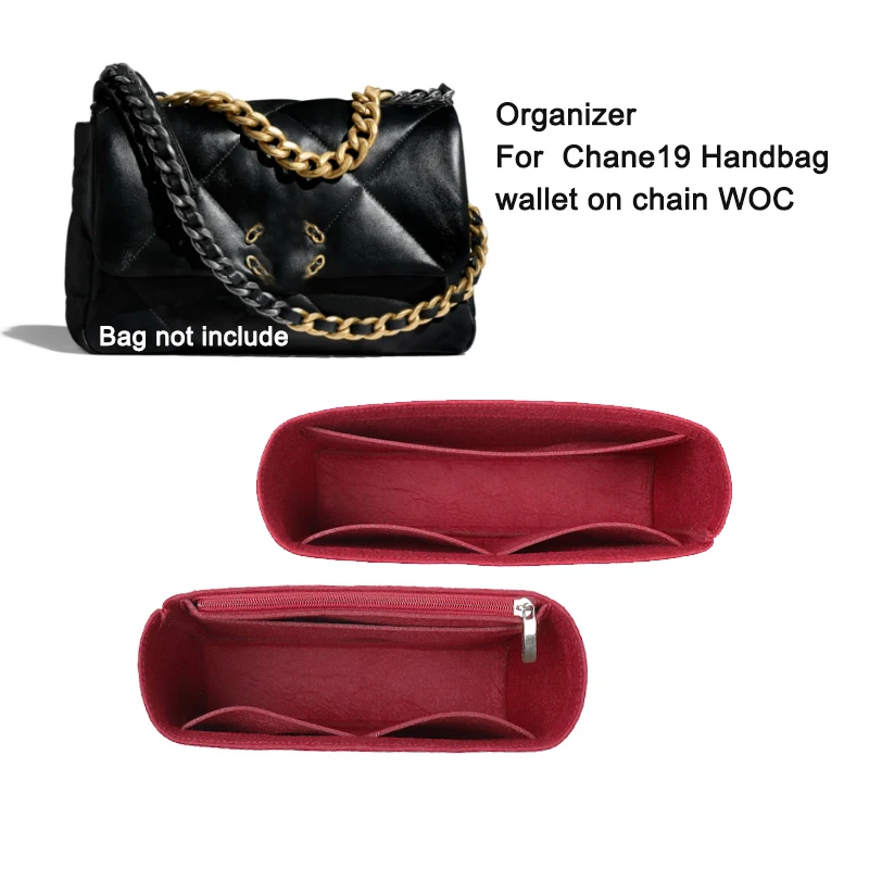 Purse Organizer Insert for Chane19 Handbag And Wallet On Chain WOC Designer Tote Sholouder Bag Liner