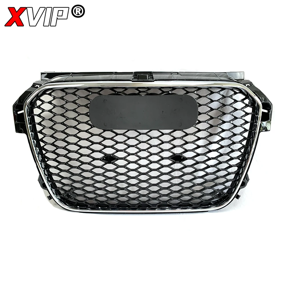 XVIP S1 Style Silver And Black Front Bumper Grille For Audi A1 8X 2011-2015 Chrom Frame To RS1 Style Racing Grilles Upper Grille