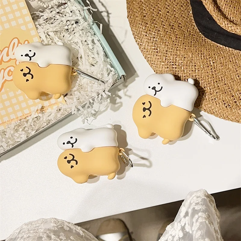 Funny Cute Cartoon Dog Silicone Case For apple AirPods Pro 2 Earphone Case Cover For Airpods 1/2/3 Charging Box funds shell