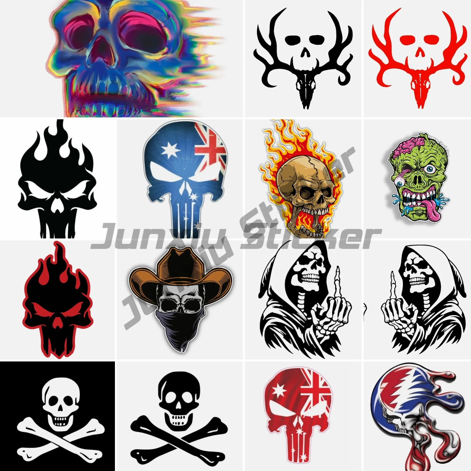 

SKULL Biker Helmet Motorcycle Sticker Decal Car Laptop Bike Skateboa
