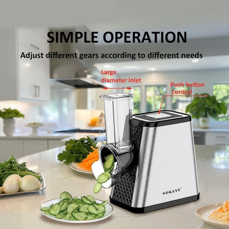 Coupe-légumes électrique 5 en 1, hachoir alimentaire domestique multifonctionnel, trancheur de cuisine pour machine à salades, robot culinaire
