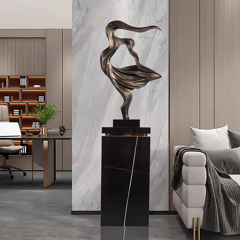 Home Decor Retro Art Abstract Wind Dance Ornament Sculpture Living Room Entrance TV Cabinet Villa Crafts Bronze Decorations