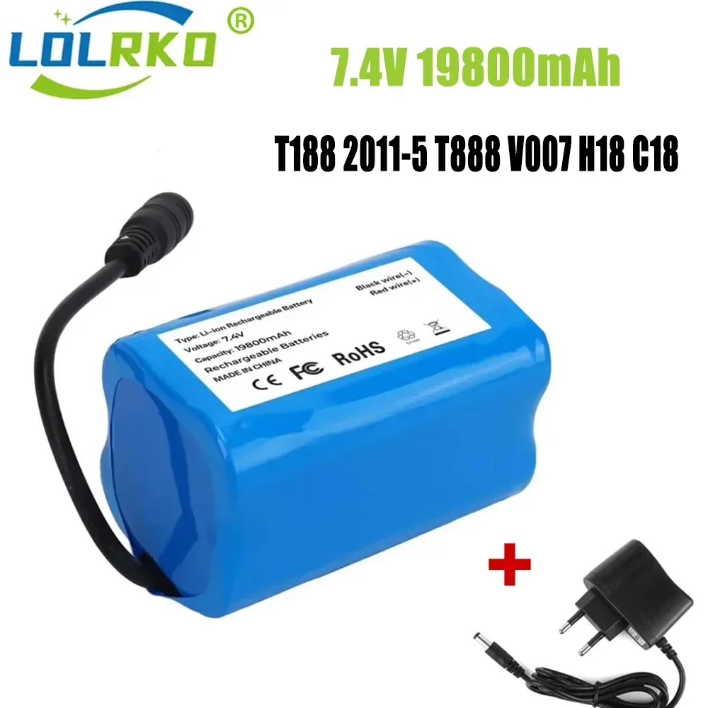 Batteria 7.4V 19800mAh per T188 T888 2011-5 V007 C18 H18 So on telecomando RC esche da pesca parti della barca