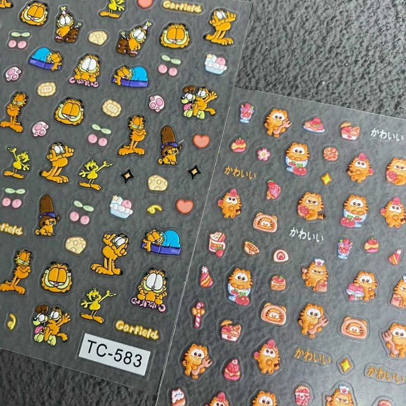 

Новая модель оранжевого Гарфилда 3D маникюрная наклейка милая подсказка ленивый мультфильм для ногтей творческий журнал компьютер Diy узор наклейка