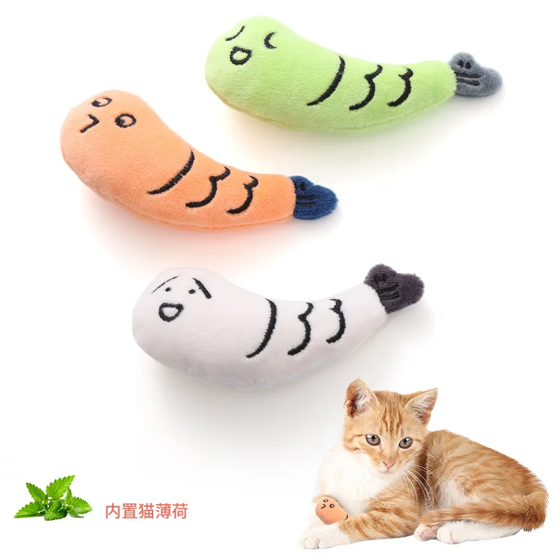 Cute Cat Toys Funny Interactive Plush Catnip Toy Creative Fish Shape Teeth Grinding Toys Chewing Cleaning Teeth Pet Accessories