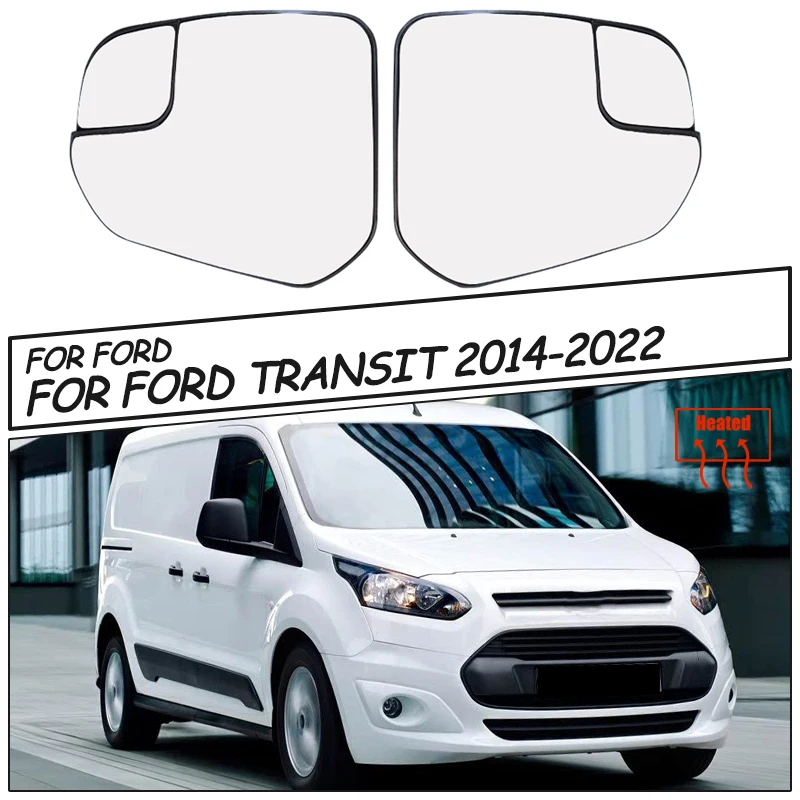 Car Side Mirror Glass Rearview Mirror Lens Left Right For Ford Transit 2014 - 2022 Car Accessories