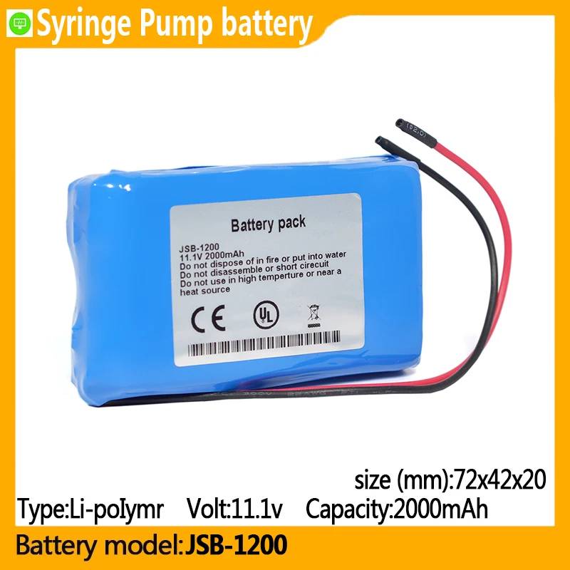 

JSB-1200 capacity 2000mAh 11.1v Li-poIymr battery, suitable for JSB-1200,Syringe Pump