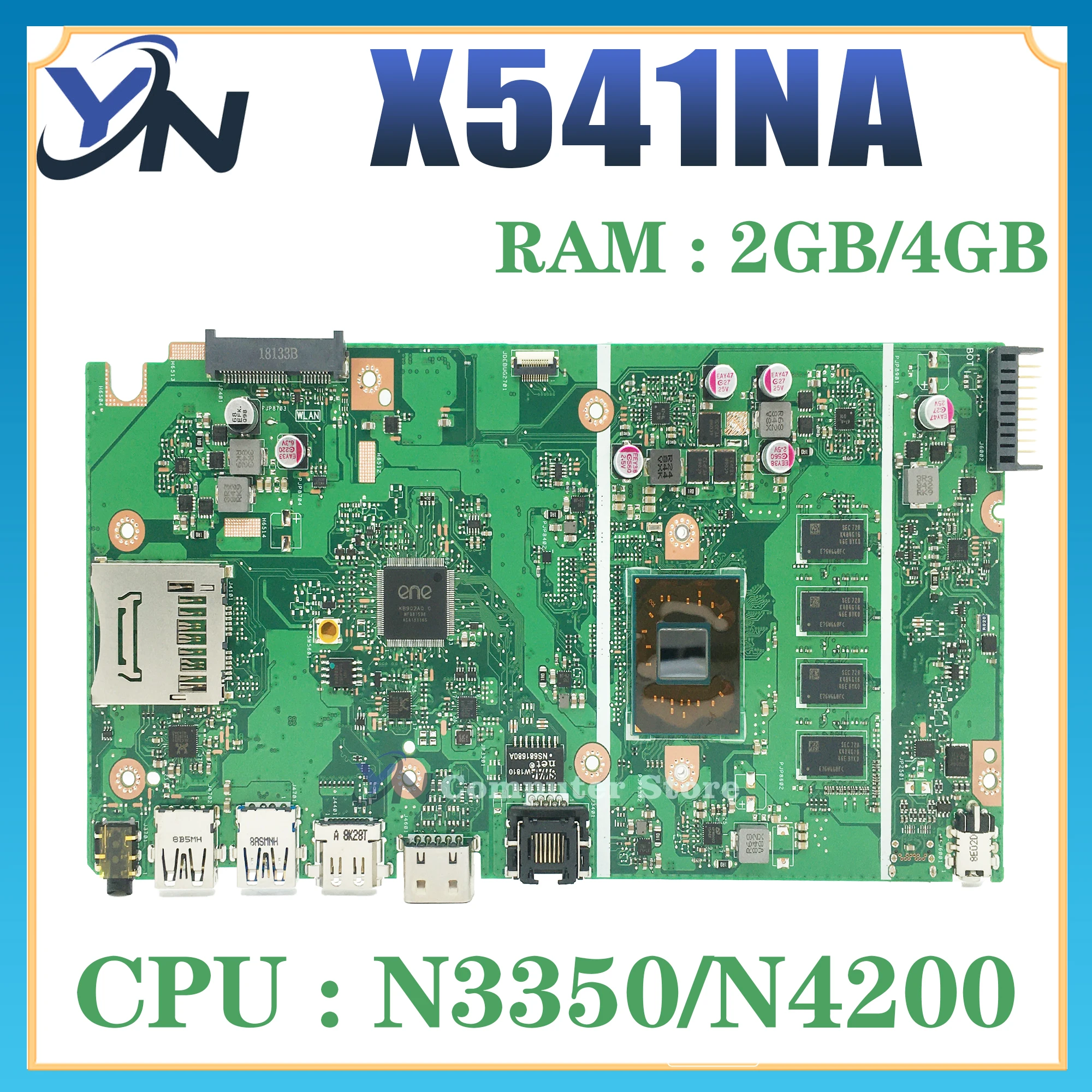 

X541N Laptop Motherboard For ASUS X541NA A541NA F541NA R541NA D541NA X541 Mainboard N3350/N4200 4G/2G-RAM 100% TEST OK