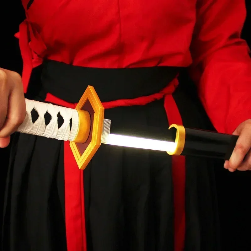 104cm Japanese Anime Katana Nichirin Blade Wooden Samurai Sword Charge Luminescence Anime Cosplay Weapon Model Gifts Toys Boys