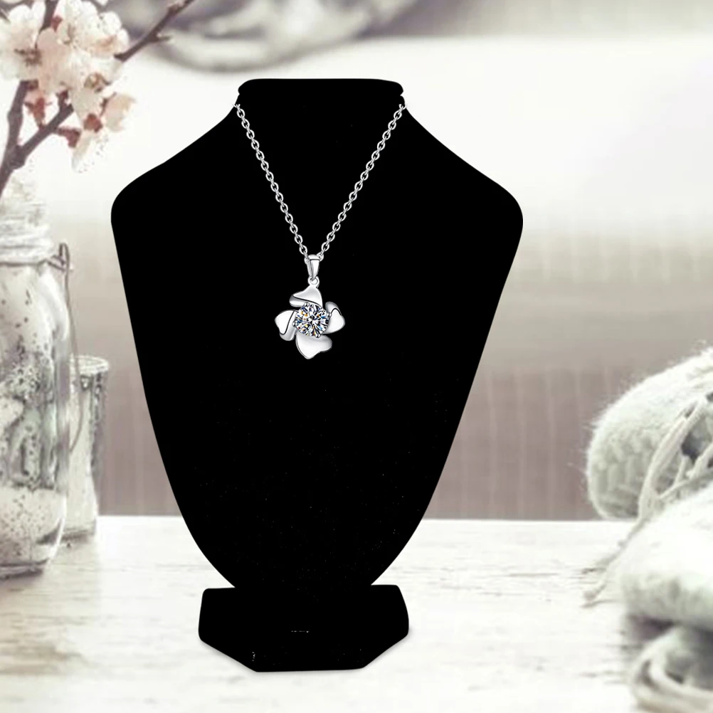

2Pcs Necklace Stand Jewelry Rack Bracelet Holder Plastic Mannequin Bust Retail Store Necklace Display Stand Personal Use