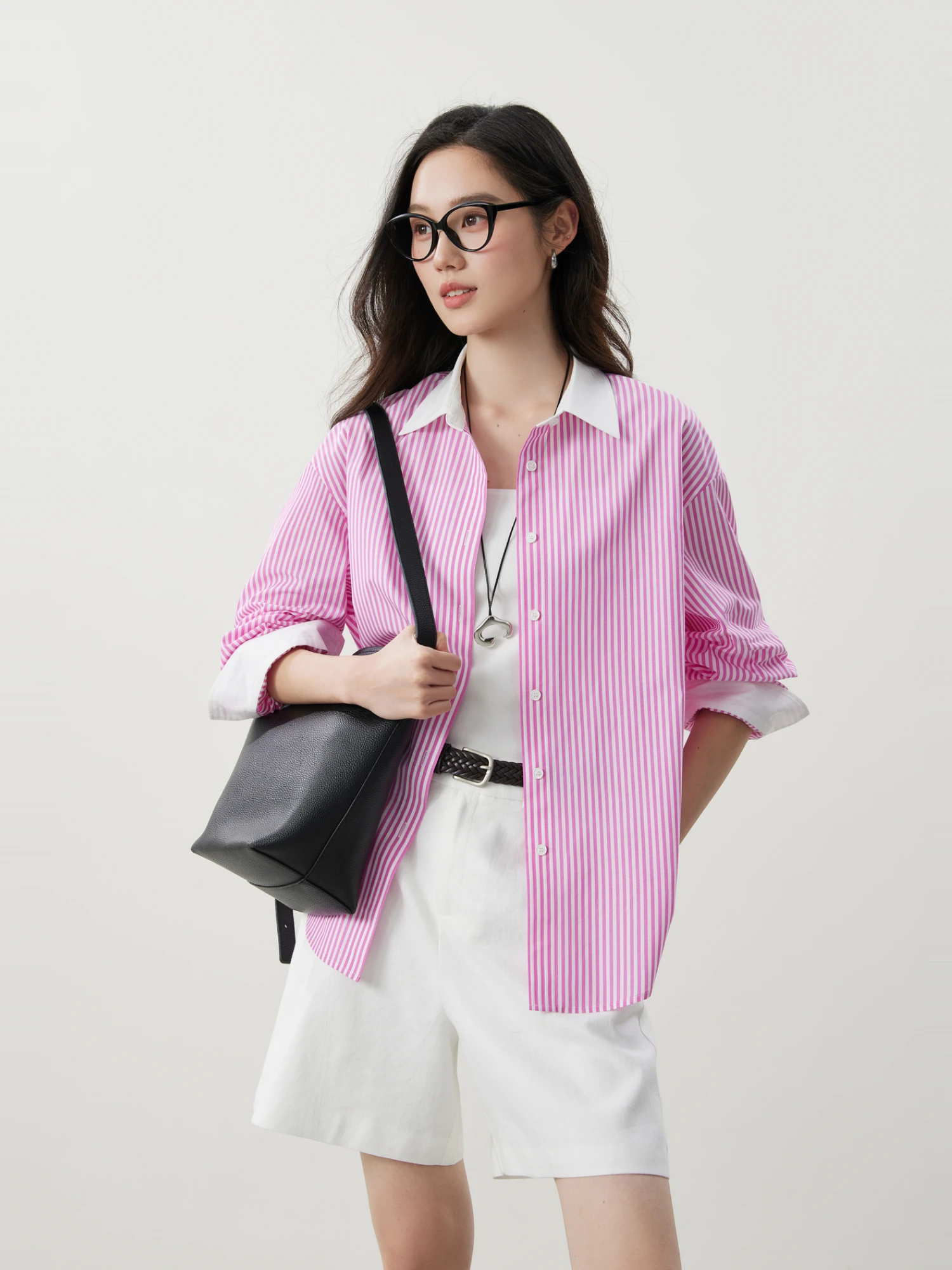 

Новая женская свободная рубашка из хлопка и льна в полоску от Line Xue Aesthetic для весны