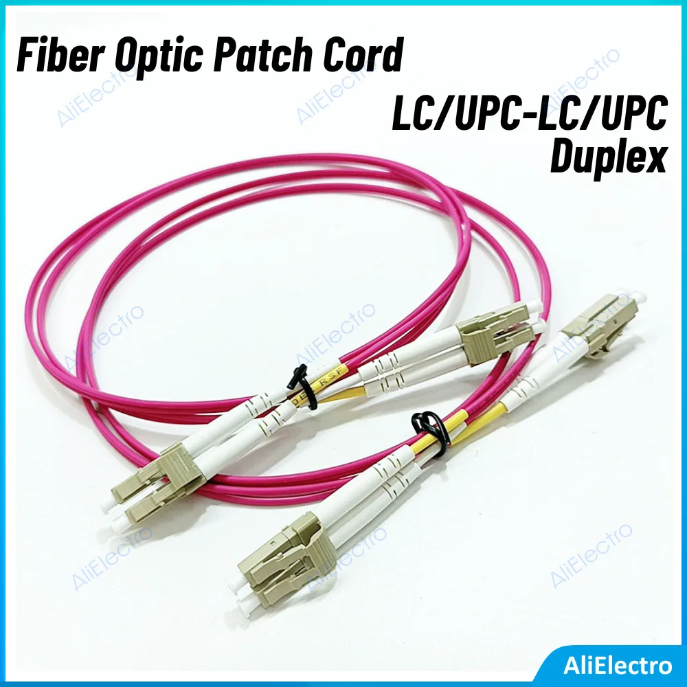 

10pcs Fiber Optical Jumper Patch Cord LC-LC OM4 Multi-Mode Fiber Cable 3.0mm Multimode Duplex LC-UPC 1M/2M/3M/5M