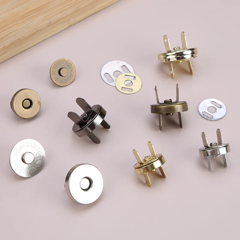 10Pcs/Pack 14-18MM Magnetic Snap Fasteners Clasps Buttons Handbag Purse Wallet Craft Bags Parts Accessories