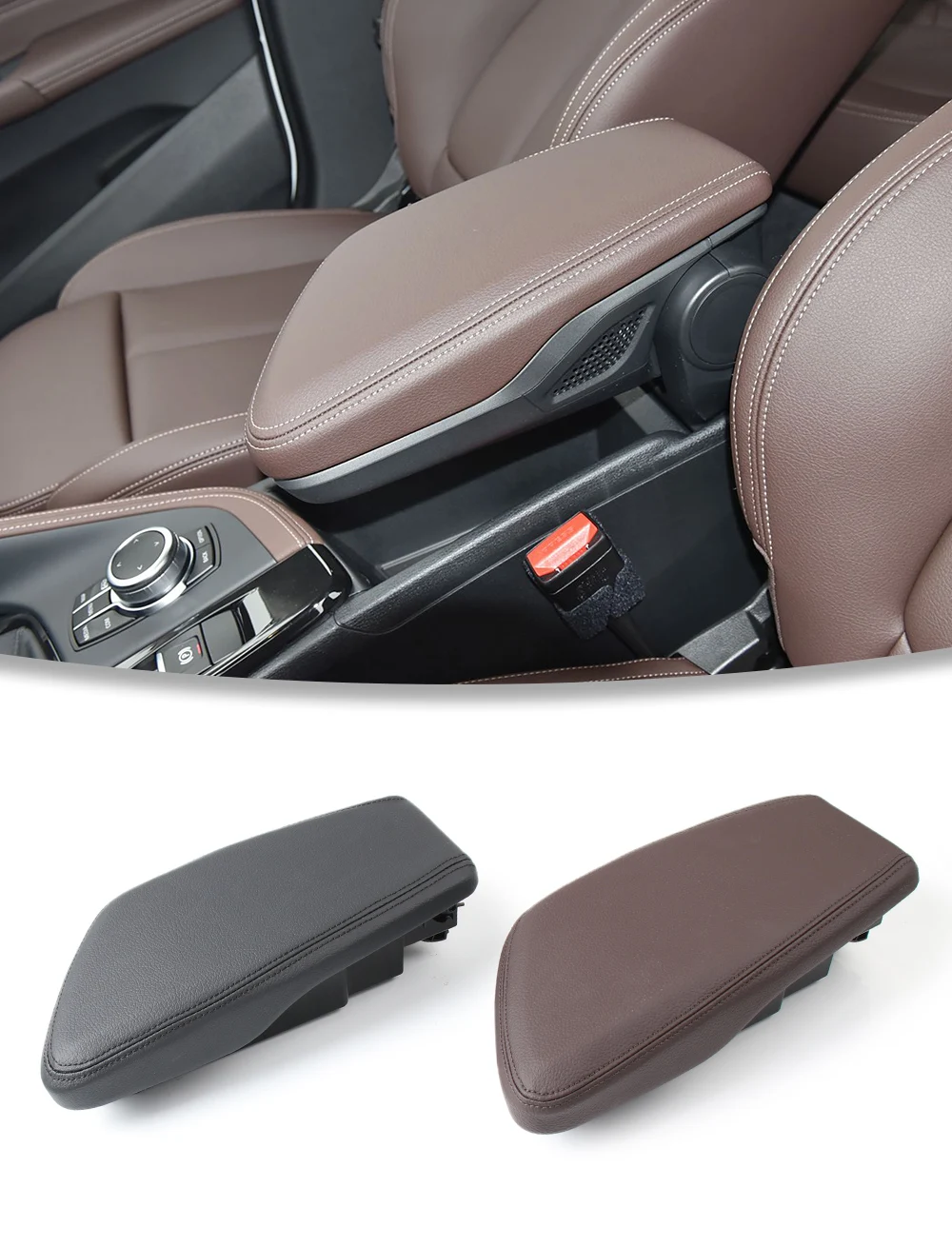 

Центральный подлокотник + резиновая накладка для BMW X1 F49 2016-2025 51169317571 51169359963 51169387378 Ящик для хранения подлокотника