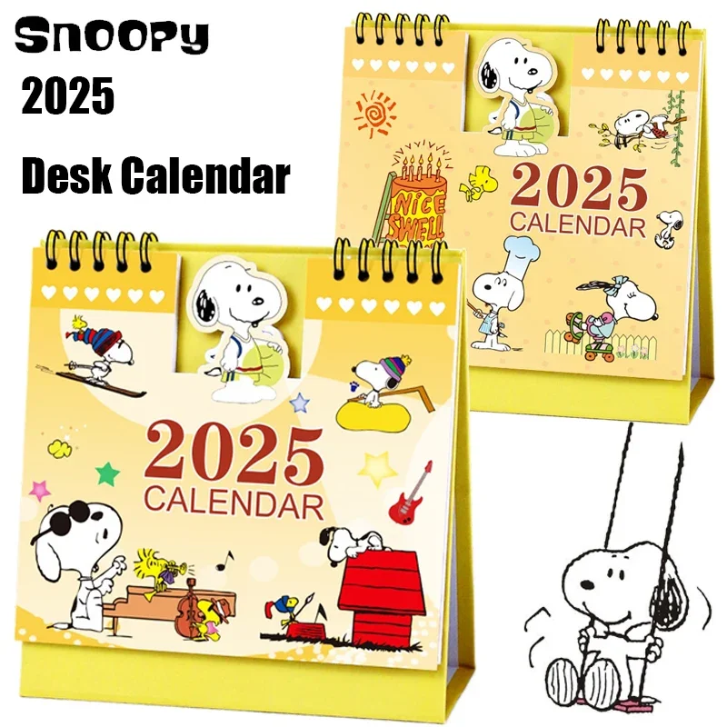 2025 Snoopy Desk Calendar Anime Stand Calendar Daily Weekly Scheduler Planner Agenda Organizer School Stationery Office Supplies