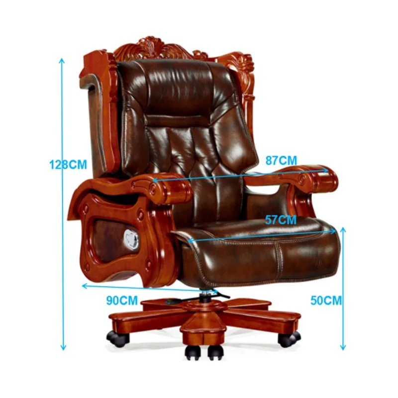 [2026]High End Genuine Real Leather Executive Massage Recliner Chair Office Chairs With 10 Locking