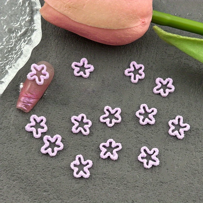 50/100 Uds. Flor hueca Irregular luminosa joyería artística para uñas accesorios de resina usando funda de teléfono para uñas horquilla accesorios Diy