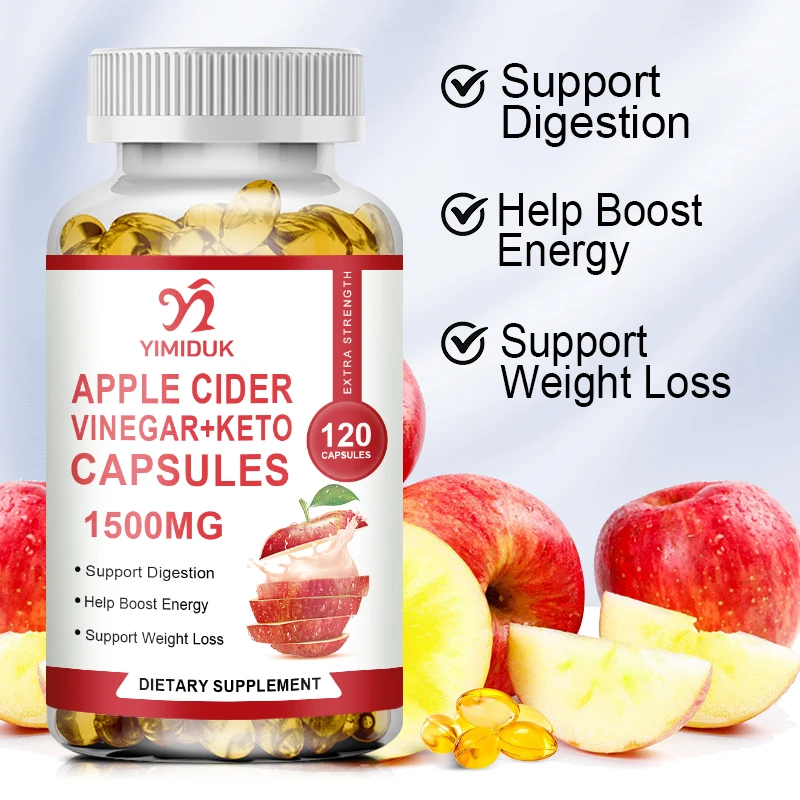 

Apple Cider Vinegar Capsules Extra Strength Quick Release Detox Slim Slimming Capsule Keto Bhb For Women & Men - Energy & Focus