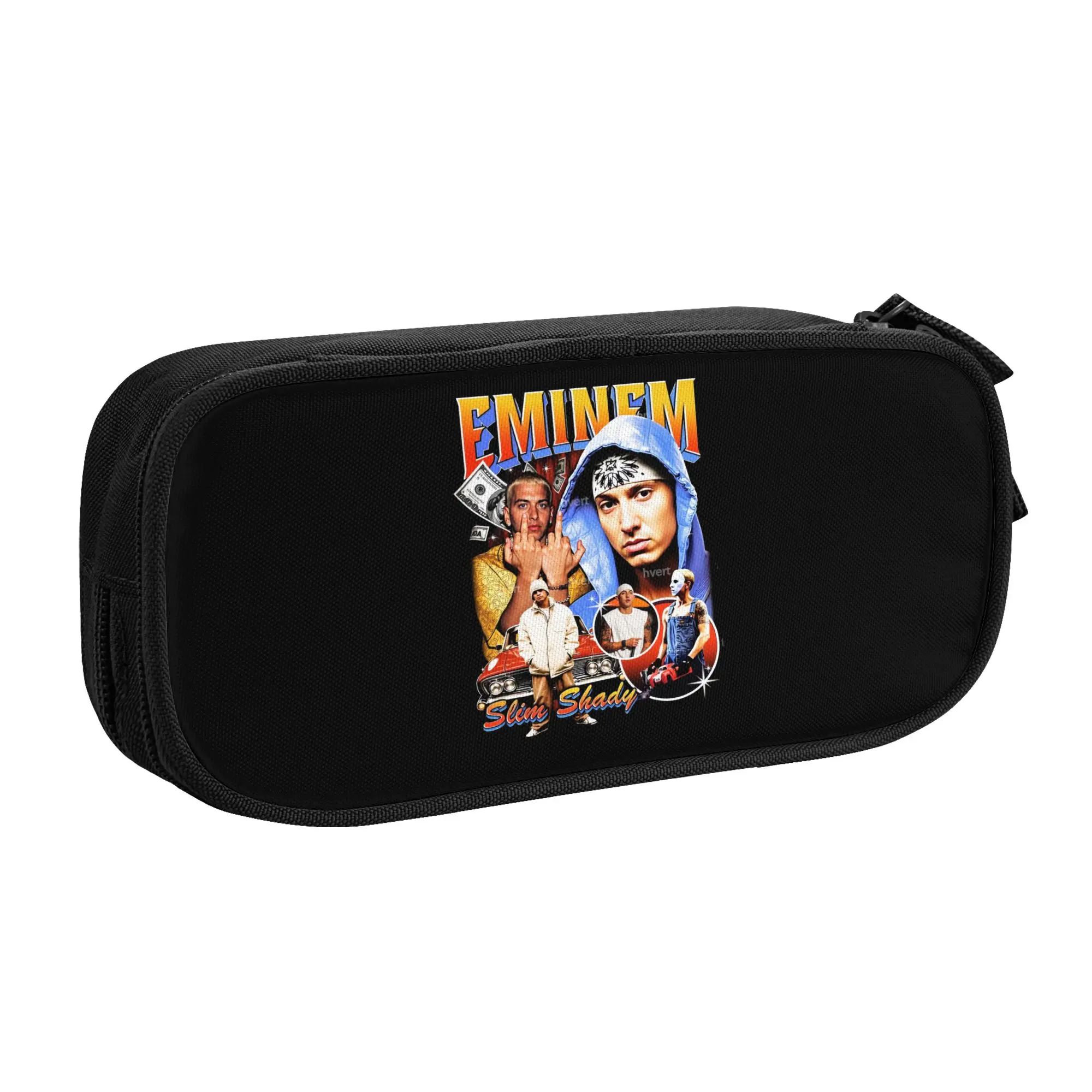 Cute Eminems Hip Hop Rapper  Pencil Case for Girls Boys American Pop Music  Large Capacity Pen Bag Box School Supplies