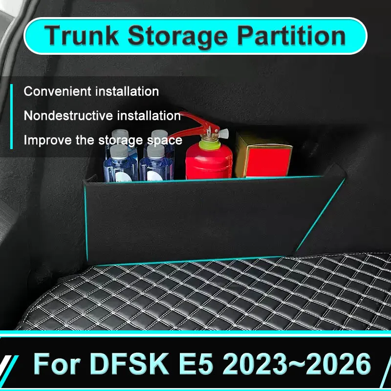 

Car Trunk Storage Box For DFSK E5 Landian E5 2023~2026 NEV Evolute i-SPACE Anti-dirty Organizer Partition Side Auto Accessories