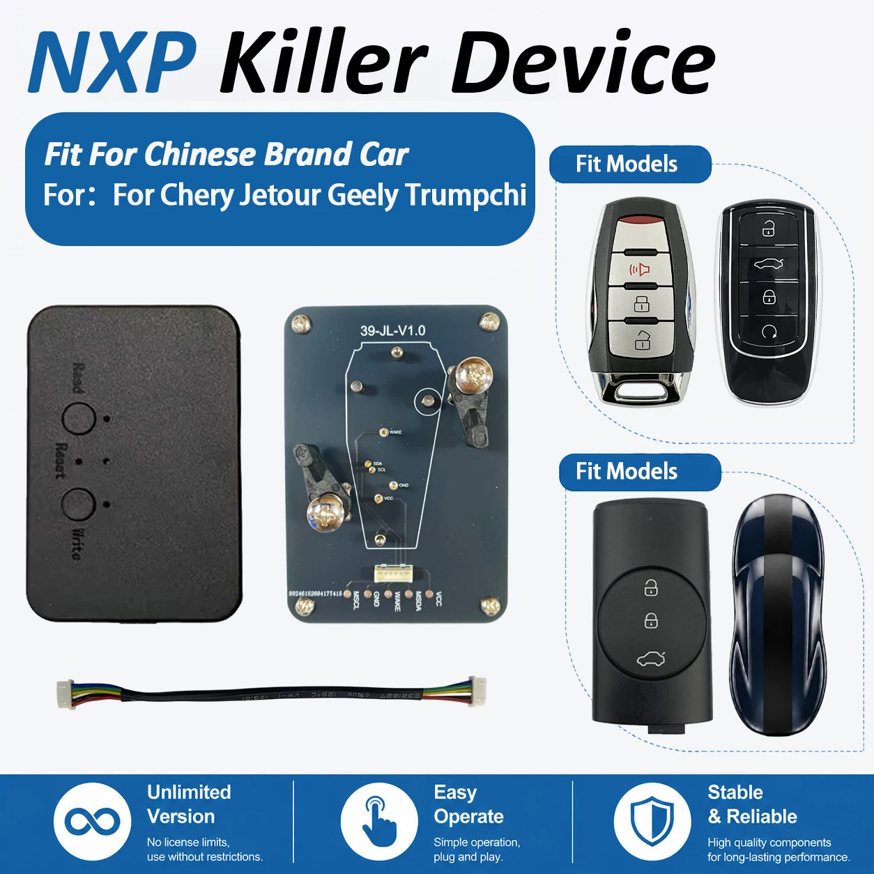 CNP259 NXP Killer Chinese Brand Remote Adding Tool Solider-Free Adapter Universal Super Fob For Jetour For Geely For Chery