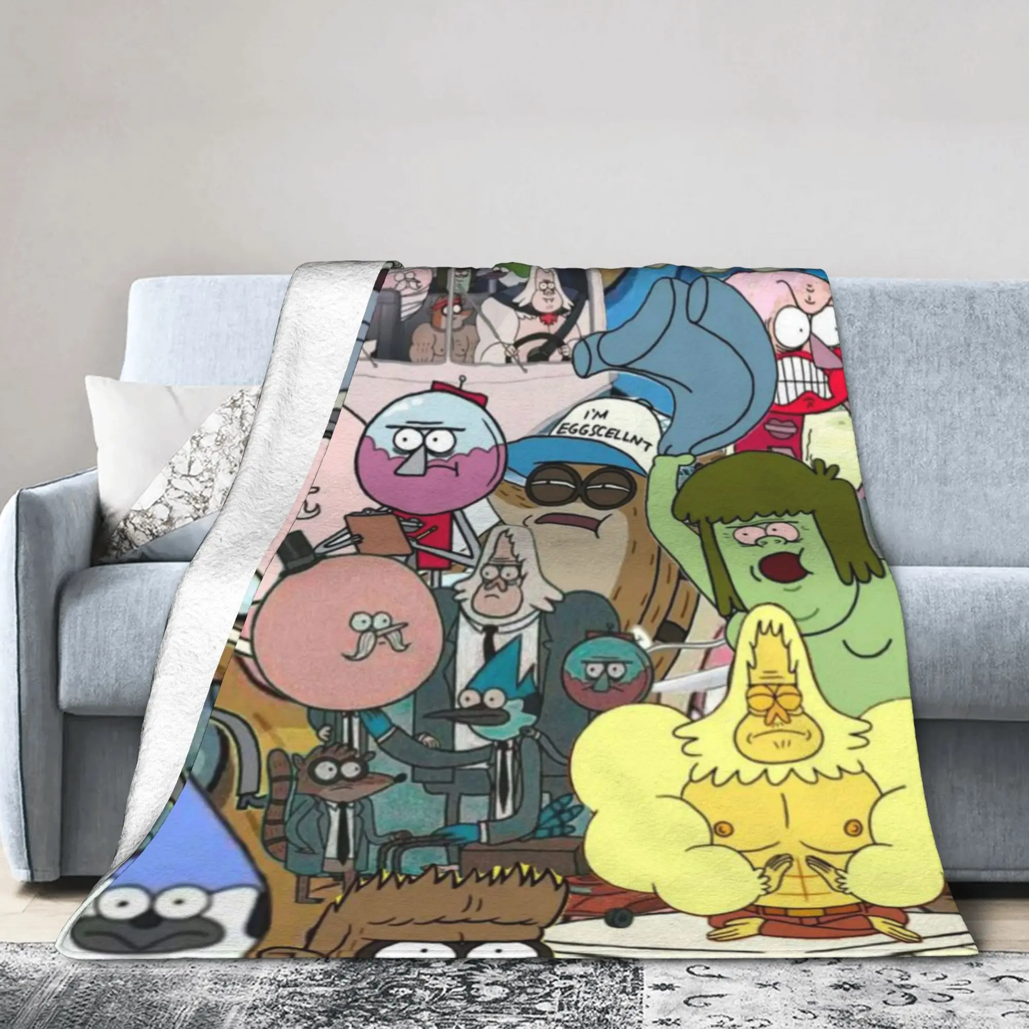 Comfortable Regulars Shows Cartoon Anime Blanket Stuff Sofa Decorative  Blanket Throw Super Warm Fleece for Car