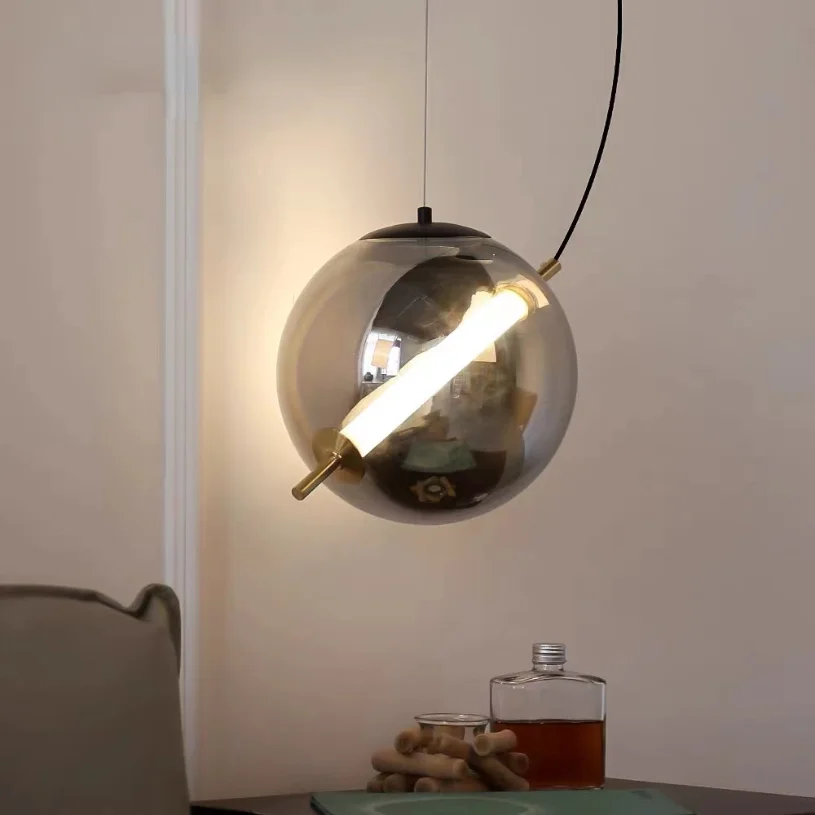 Led Glass Pendant Light Kitchen Bedroom Island Restaurant Hanging Lamp Decoration Modern Ball Ceiling Chandeliers Shop Decor
