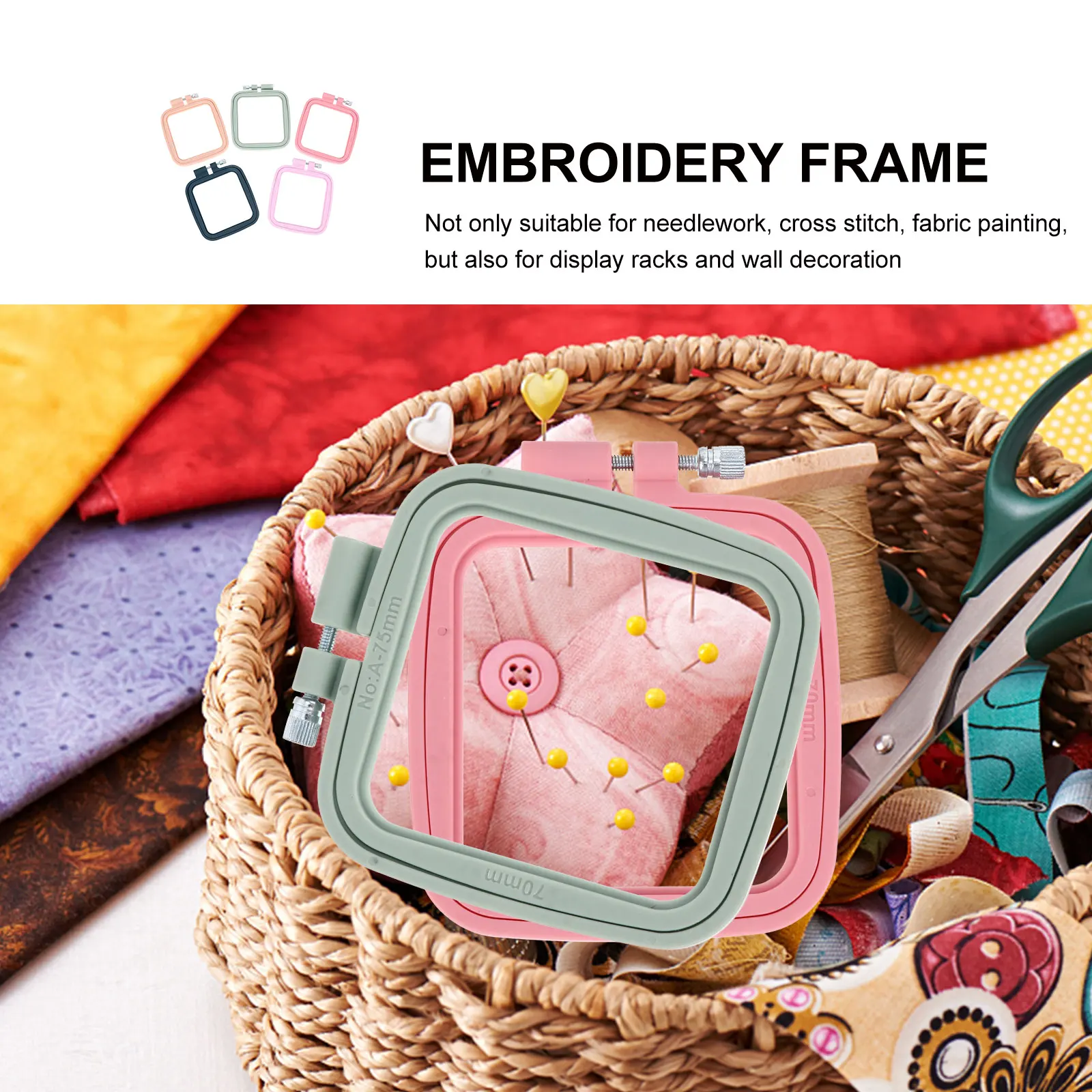 

Kids Mini Embroidery Stretch Square Hoops for Sewing Needlework The Circle Stitch Bulk