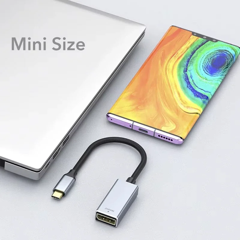 USB C إلى 8K Displayport 1.4 لهاتف iPhone 15 Macbook Pro iPad متوافق مع Thunderbolt 3/4 USB Type C إلى 8K 60 هرتز DP كابل 32.4 جيجابت في الثانية