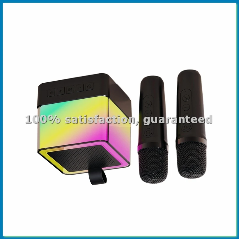 

Беспроводной Bluetooth-микрофон-колонка, портативная уличная акустическая система с цветной подсветкой, домашний музыкальный центр для караоке, звуковая система A-ABHG