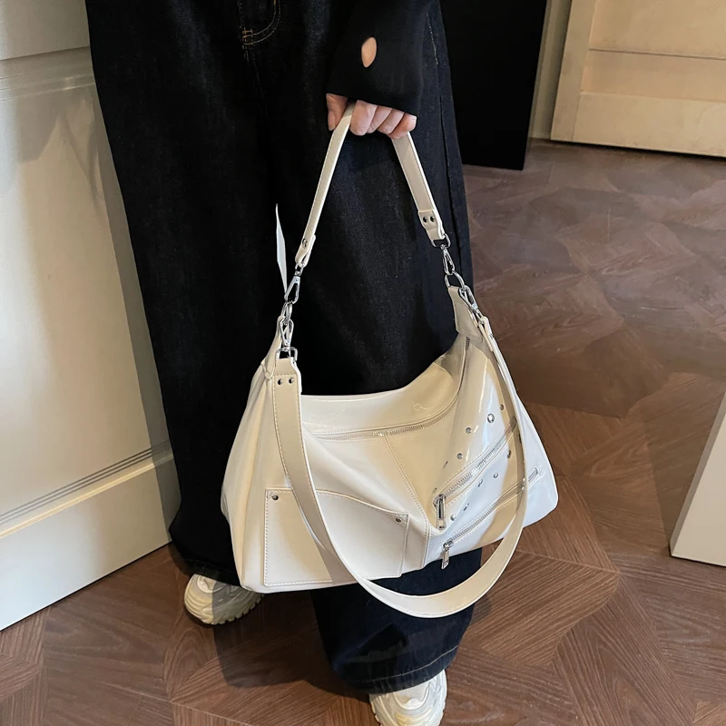 

Y2K Women Totes Luxury Designer Zipper Bags with Multi Pockets Underarm Shopper Tote Bag 2026 New Minimalist Shoulder Handbag