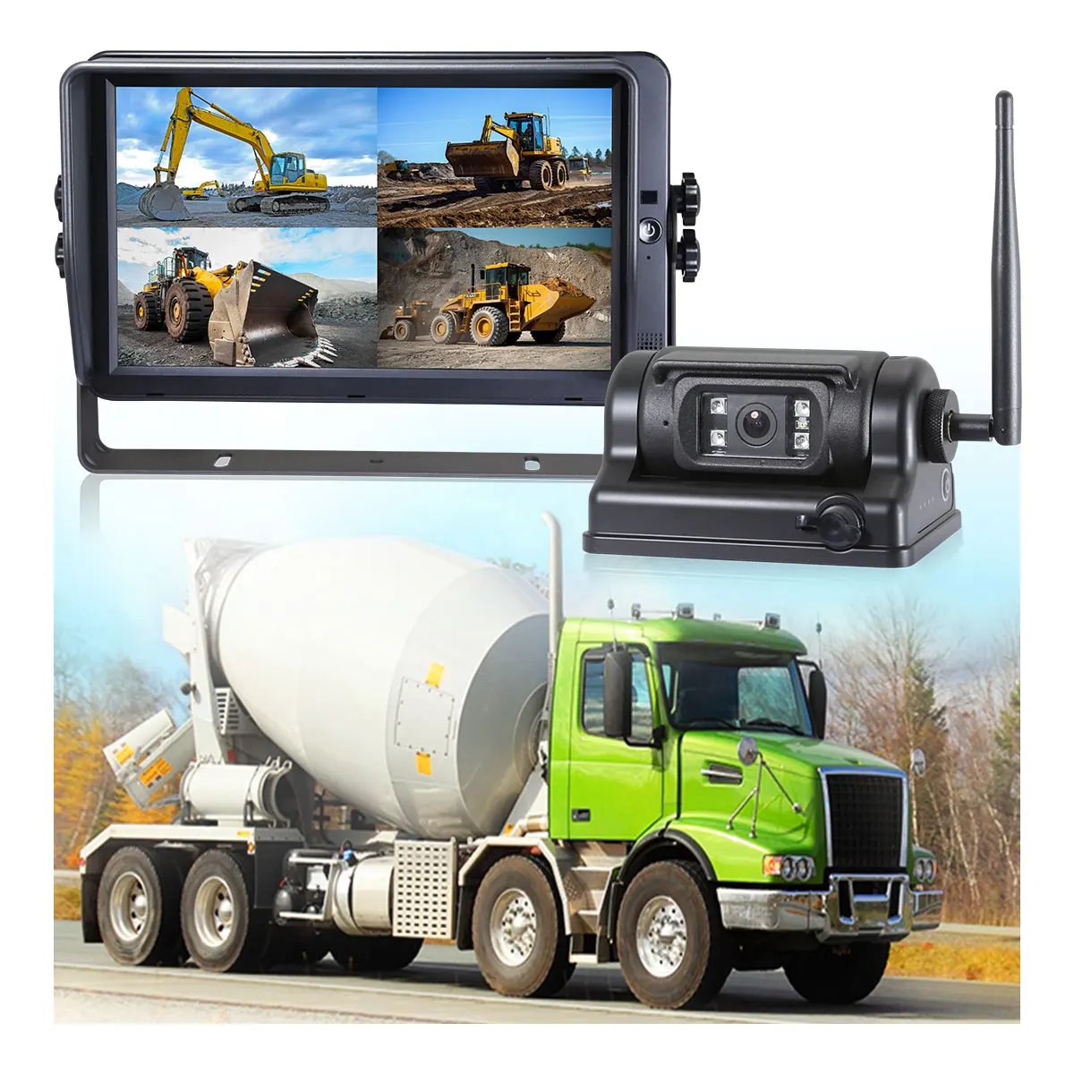 

10.1 Inch HD Digital Wireless Backup Camera System for Tractor Which Support 4CH Wireless Camera