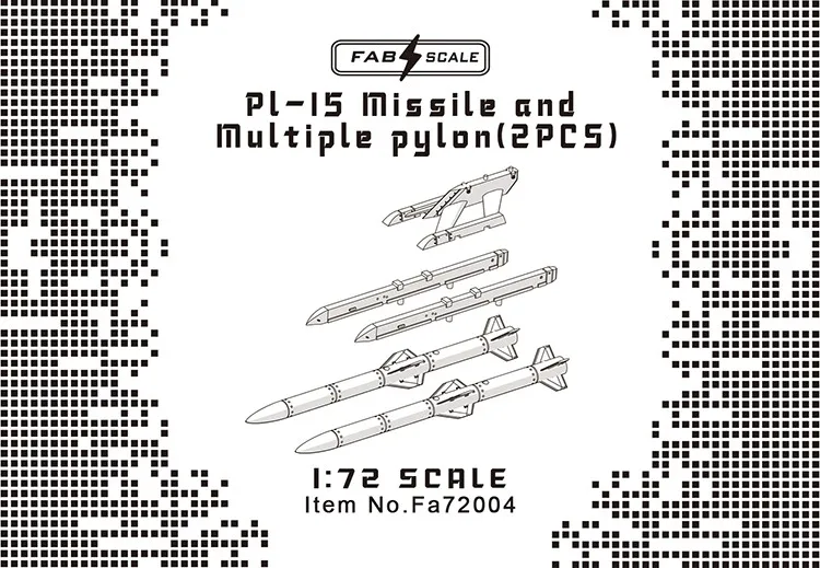 

Fabscale 3D печать модификация FA72004 pl-15 ракета и несколько пилонов 2 шт. 1/72