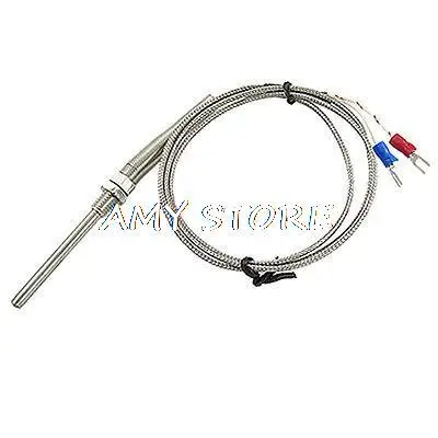 5mm x 50mm Probe Temperature Controller K Type Thermocouple Sensor 1M 0-400C(32-752F) M8 2 Forks