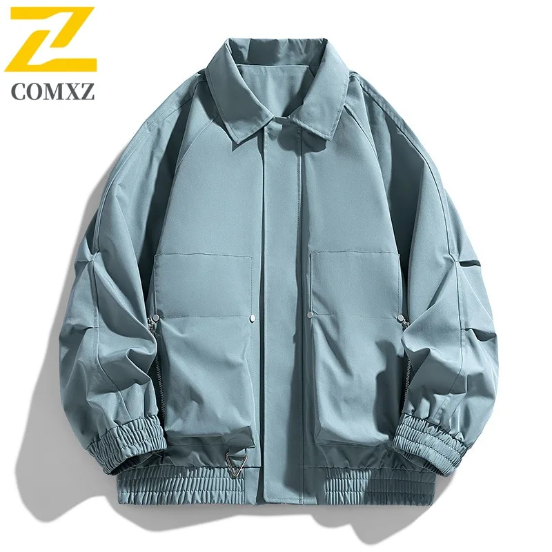 COMXZ Herenjas 2025, minimalistisch Athleisure, winddicht, stijlvol, reizen, kamperen, losse wandelkleding, wandelen, comfortabele jassen