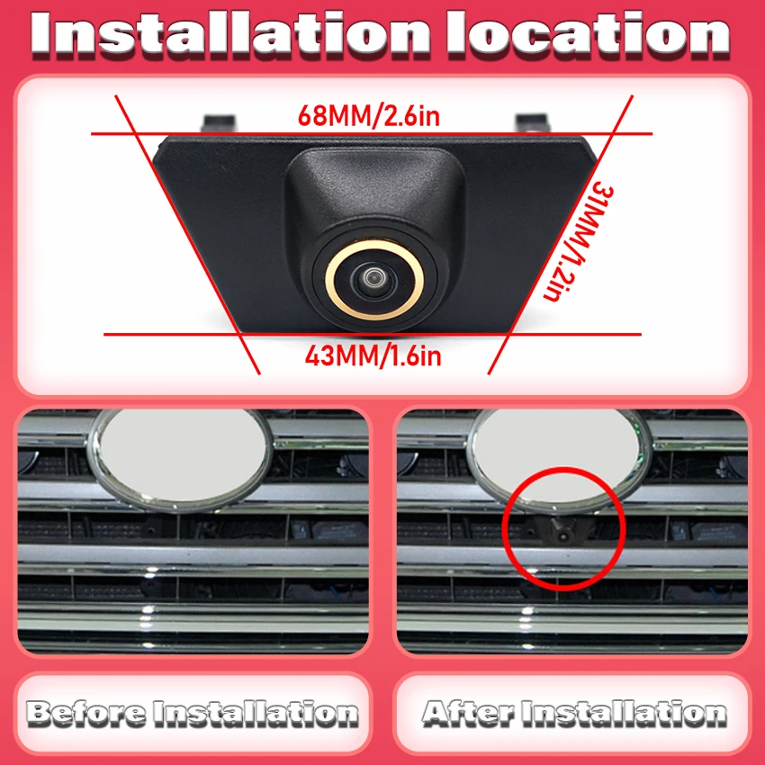 HD CCD Car Front View Parking Night Vision Positive Waterproof Logo Camera For Toyota Land Cruiser 200 LC200 2012 2013 2014 2015