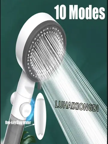 10 Spray High-Pressure Water Saving Filtered Shower Head Handheld Showerhead Fall Resistance Black White Bathroom Shower Nozzle