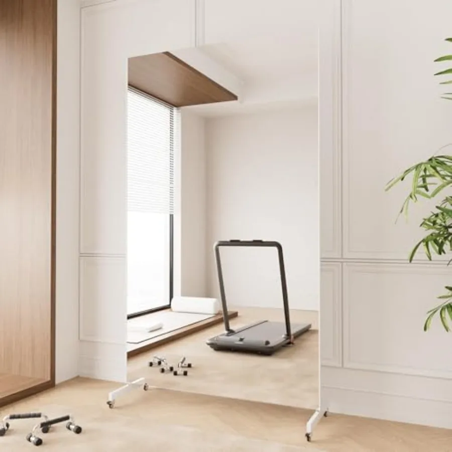 

NanoMirror Non-Glass Ultra-Light Home Gym on Wheels, 67" x 40" Extra Large Full Body Mirror, Unbreakable and Shatterproof, 360°