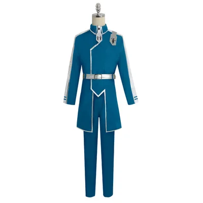 Anime Sword Art Online Alicization Eugeo Cosplay Costume Blue Battle Suit SAO Uniform Men Halloween Full Set Long Overcoat