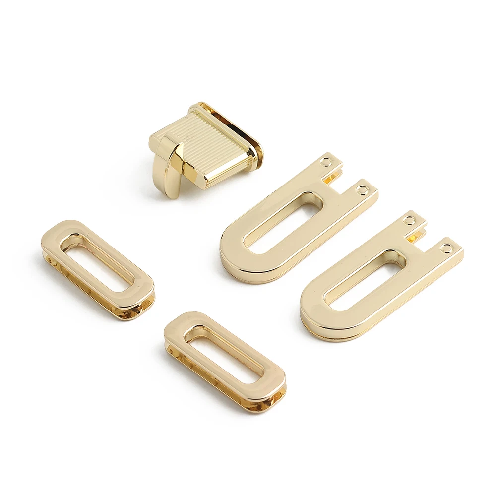 2/5/10Sets Satin silver Metal Square Tiny Bag Turn Lock Twist Lock Clasp For Women Handbag Shoulder DIY Hardware Accessories