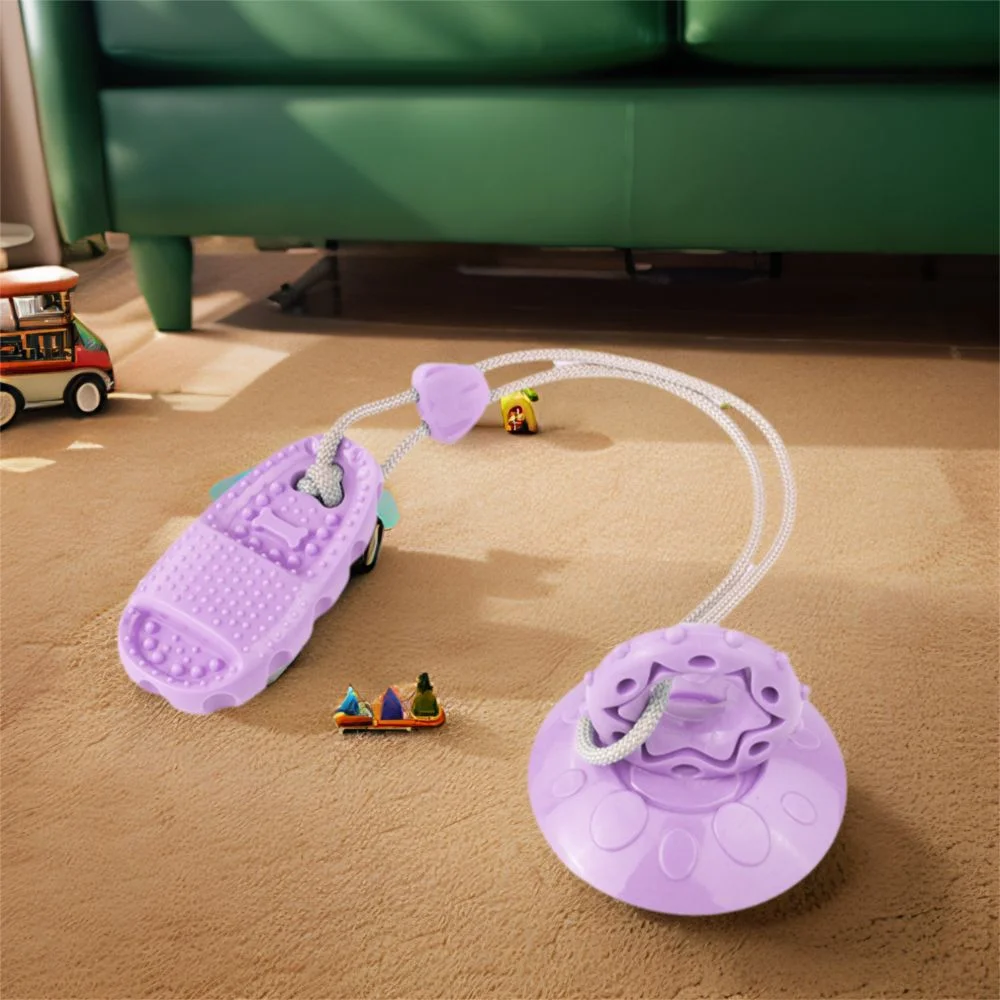 

TPR Dog Suction Cup Slippers Toys Bite-Resistant Interactive Ball Pet Teeth Grinding Toy Elastic Dog Chew Toy Relieving Stuffy