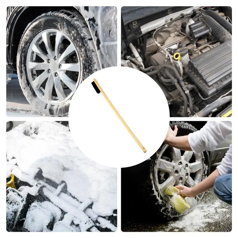 Car Tire Brushes Long Handle Utility Brush Wheel Tire Scrubber Ergonomic Wear Resistant Wheel Tire Scrubber Car Wash Tool For