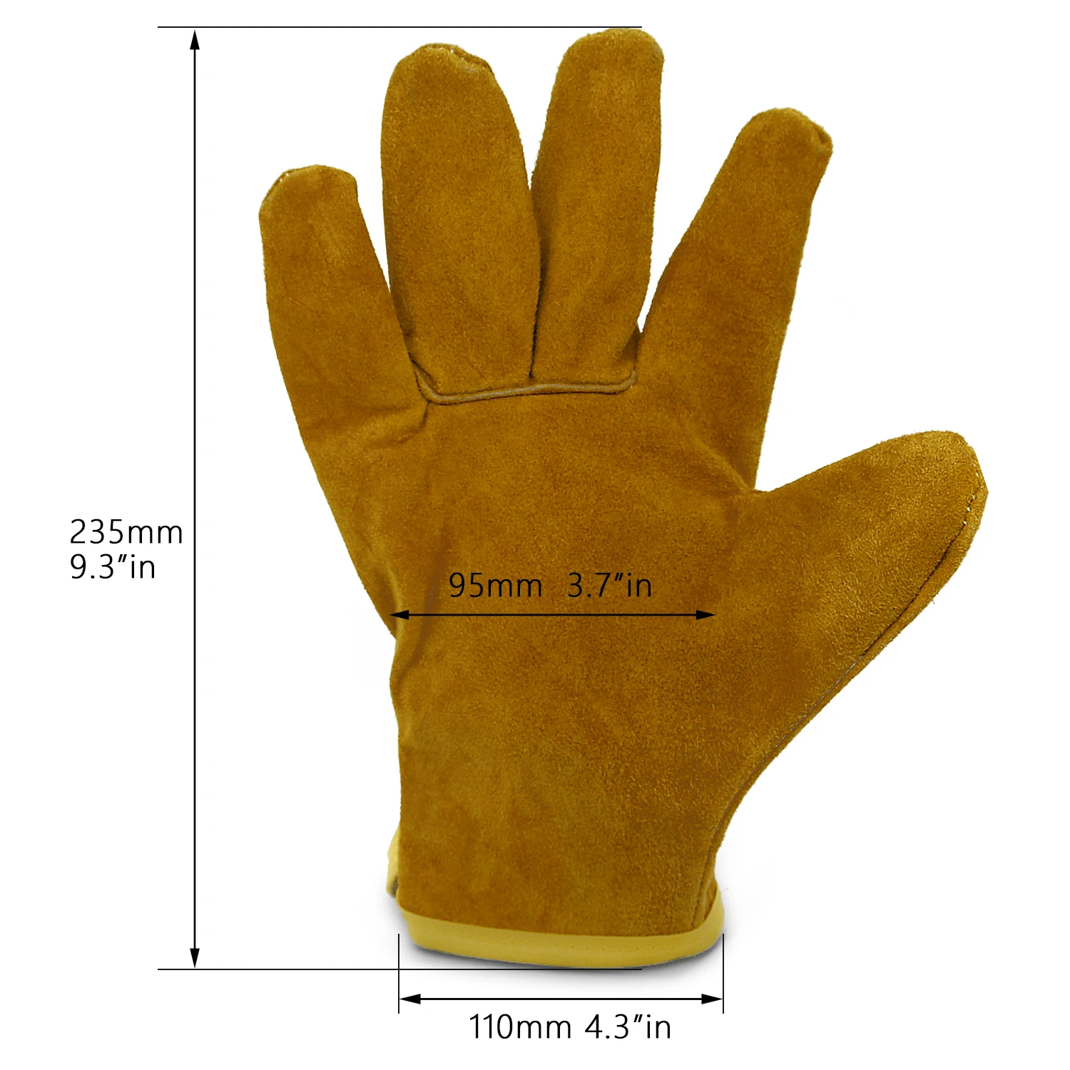 1Pair Short Argon Welding Gloves High-temperature-resistant Sensitive Welders Work Gloves Soft Cowhide MIG Welding Accessories