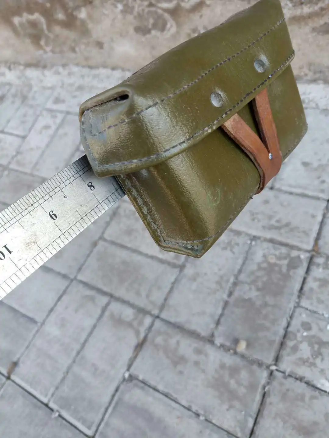 Armyshop2008 العسكرية القديمة الأصلي فائض الجيش الصيني 56 SKS 7.62 مللي متر الجلود الذخيرة الحقيبة حزمة #3