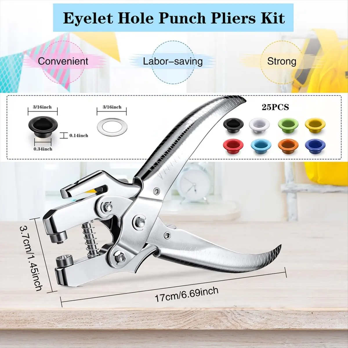 3/16 Inch Grommet Tool Kit Grommet Eyelet Plier Set Hand -prescribed suit Metal