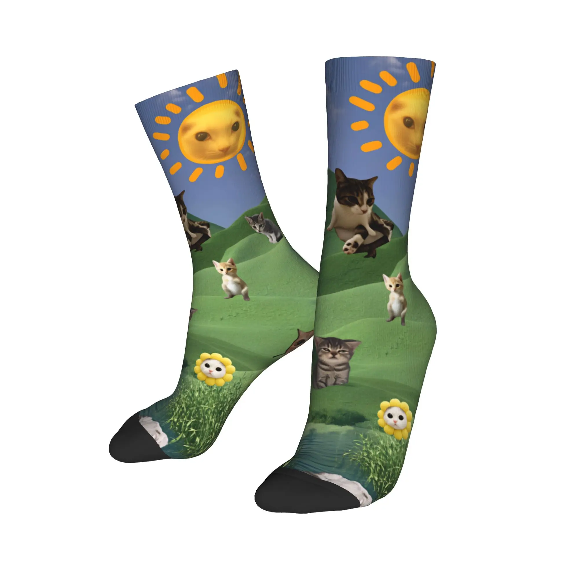 Internet Famous Meowl Cat Owl Meme Socks  Gothic Stockings Couple Warm Soft Climbing Socks Autumn Design Anti Skid Socks view 3